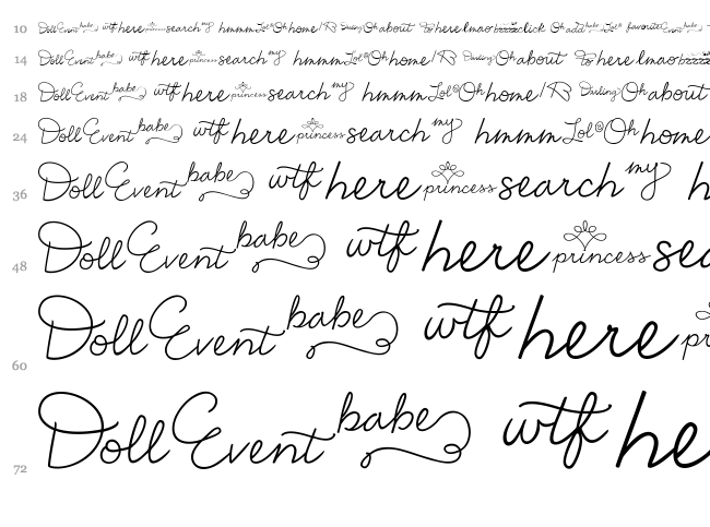 Emily Lime Words font waterfall